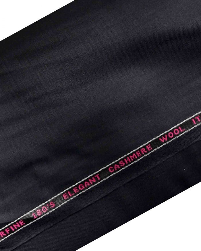 Black Suiting Fabric Cashmere Wool Made In Italy