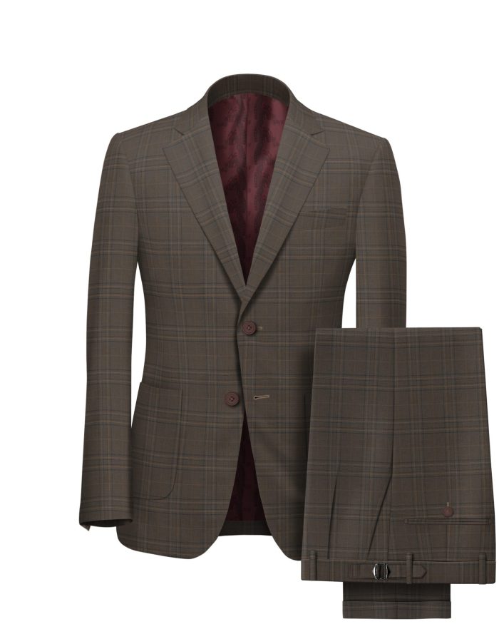 brown single breasted suit