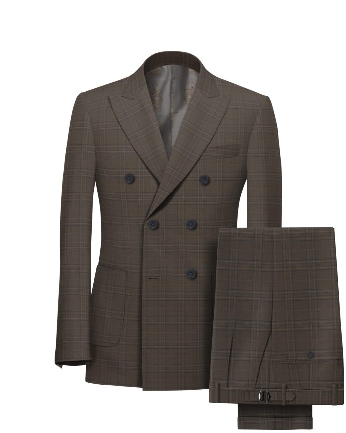 brown double breasted suits